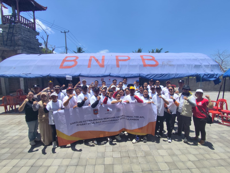 FPRB Desa Tulamben Gelar Simulasi Penanggulangan Bencana di Banjar Apad Sari