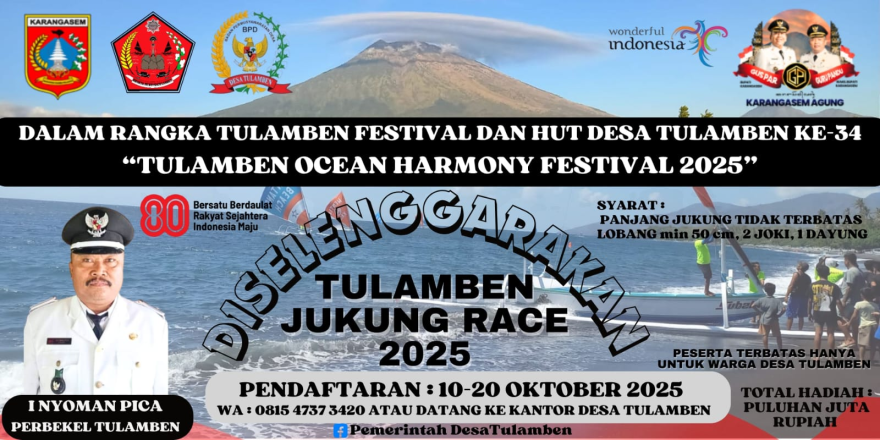 Desa Tulamben Gelar Jukung Race dan Lomba Fotografi Bawah Laut dalam Rangka HUT Desa ke-34